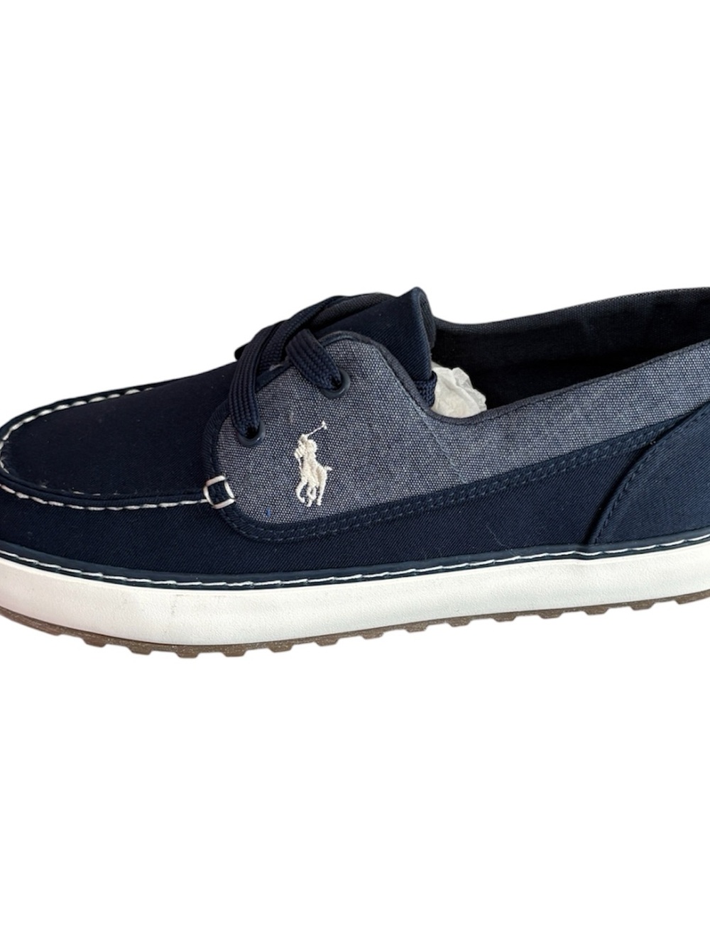 Polo by Ralph Lauren Boys Colton Navy and White Canvas Deck Shoe